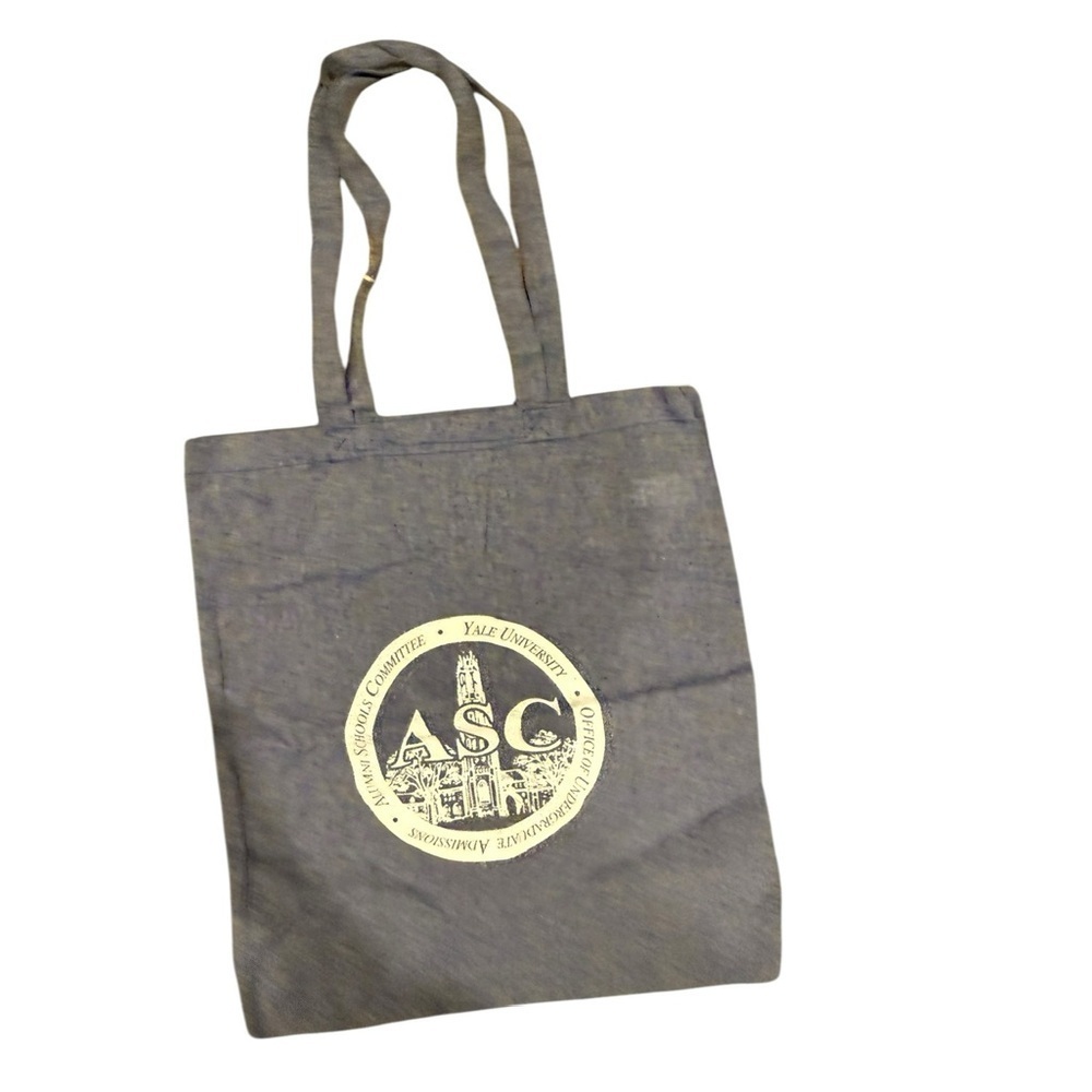 NWT YALE UNIVERSITY Alumni Cotton Tote Bag Blue/Gray bulldogs boola boola elis - Picture 2 of 7